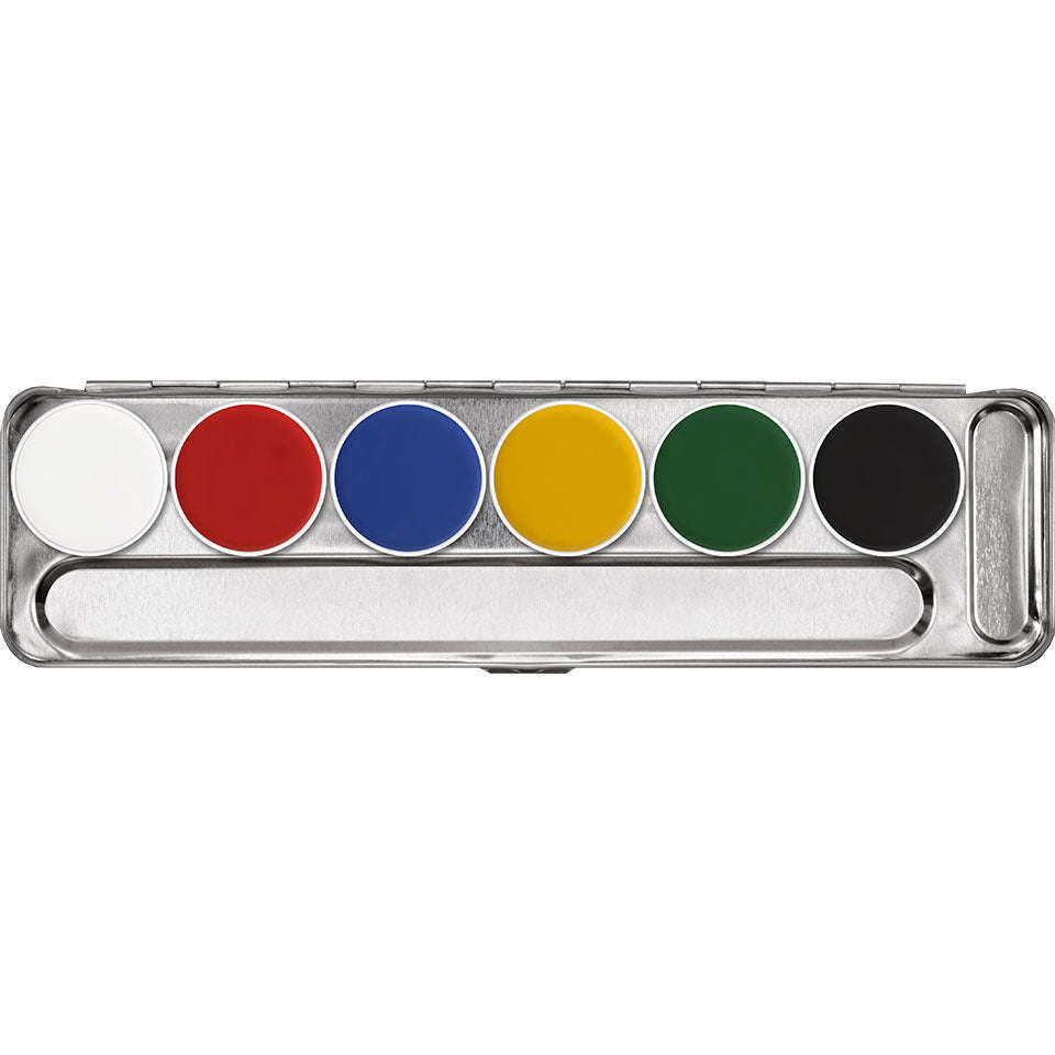 Kryolan 6 Color Primary Aquacolor Water Activated Palette